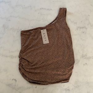 One Shoulder Cheetah Tank